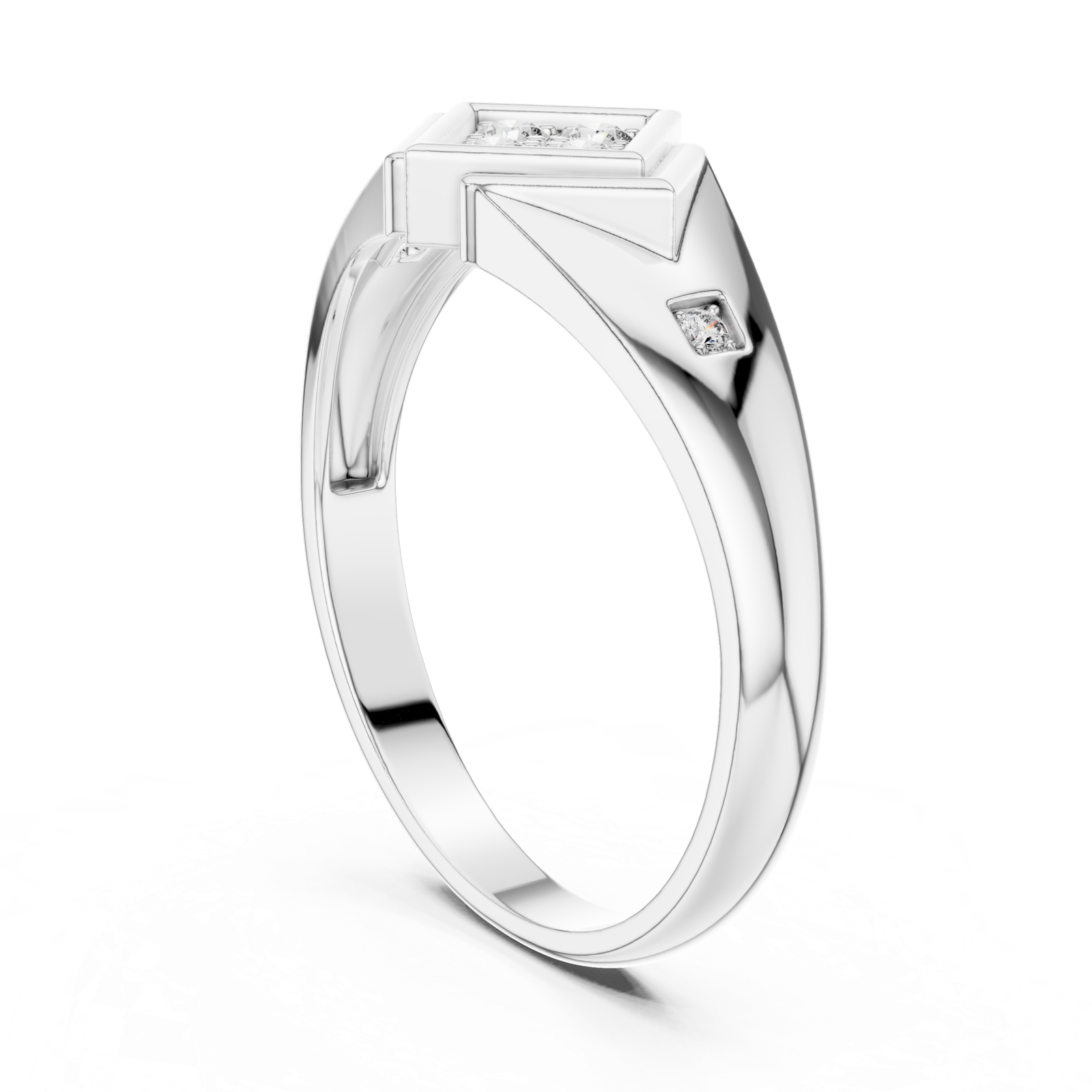 Gold Ring DR-6290, White Gold, view 1