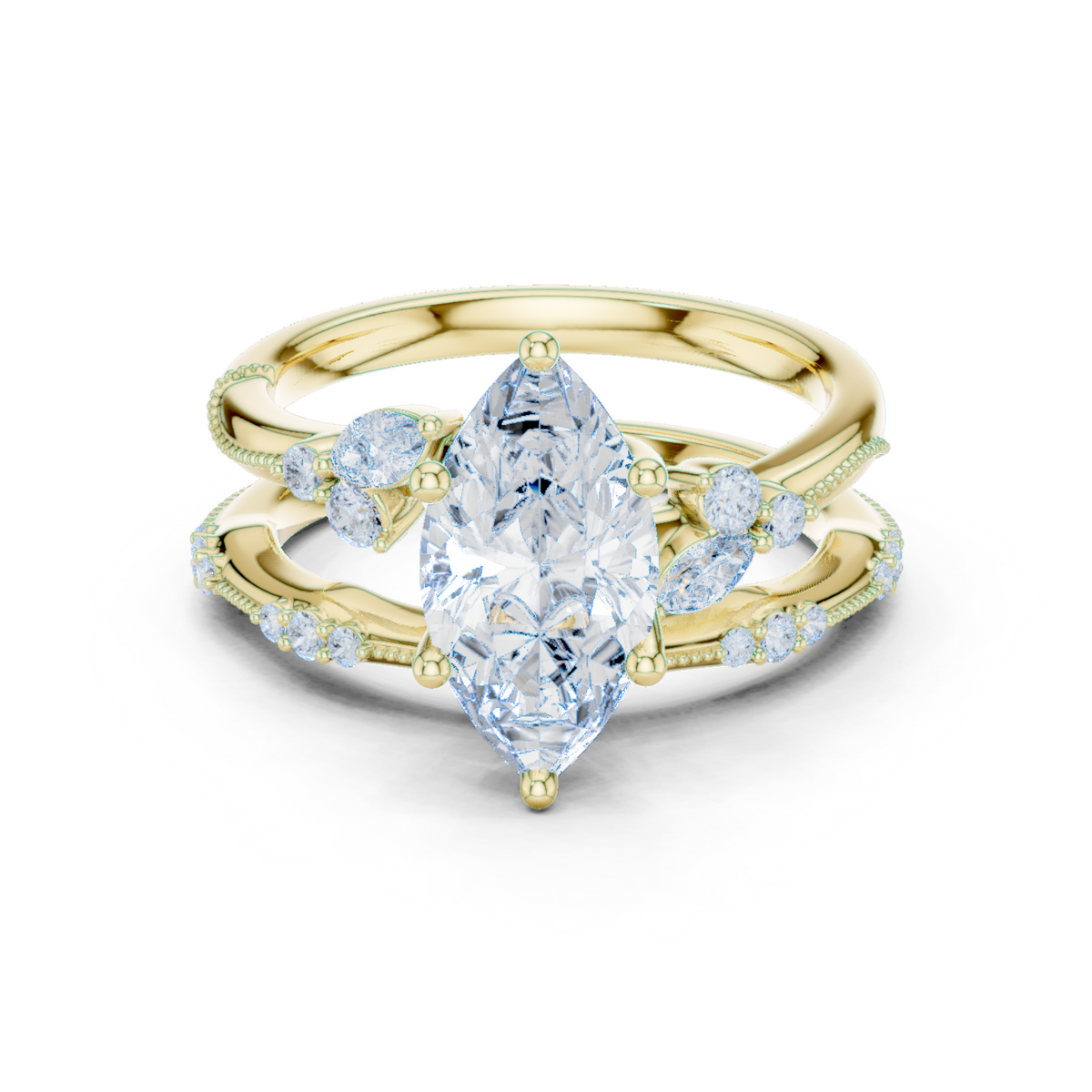 14K Solid Gold Lab Diamond Solitaire Ring, Yellow Gold