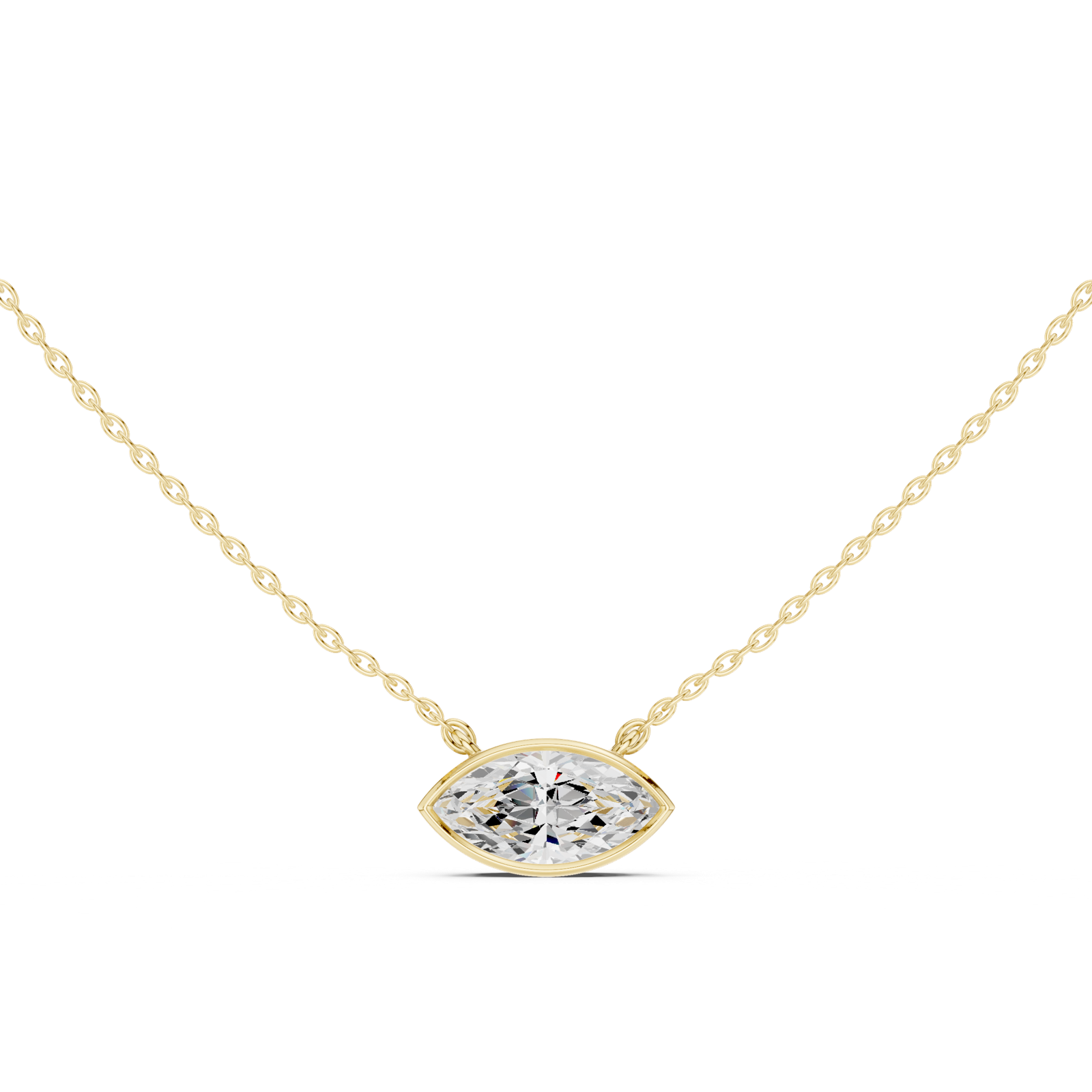 Gold Jewelry DDPO-007, Marquise center stone, Yellow Gold, view 4