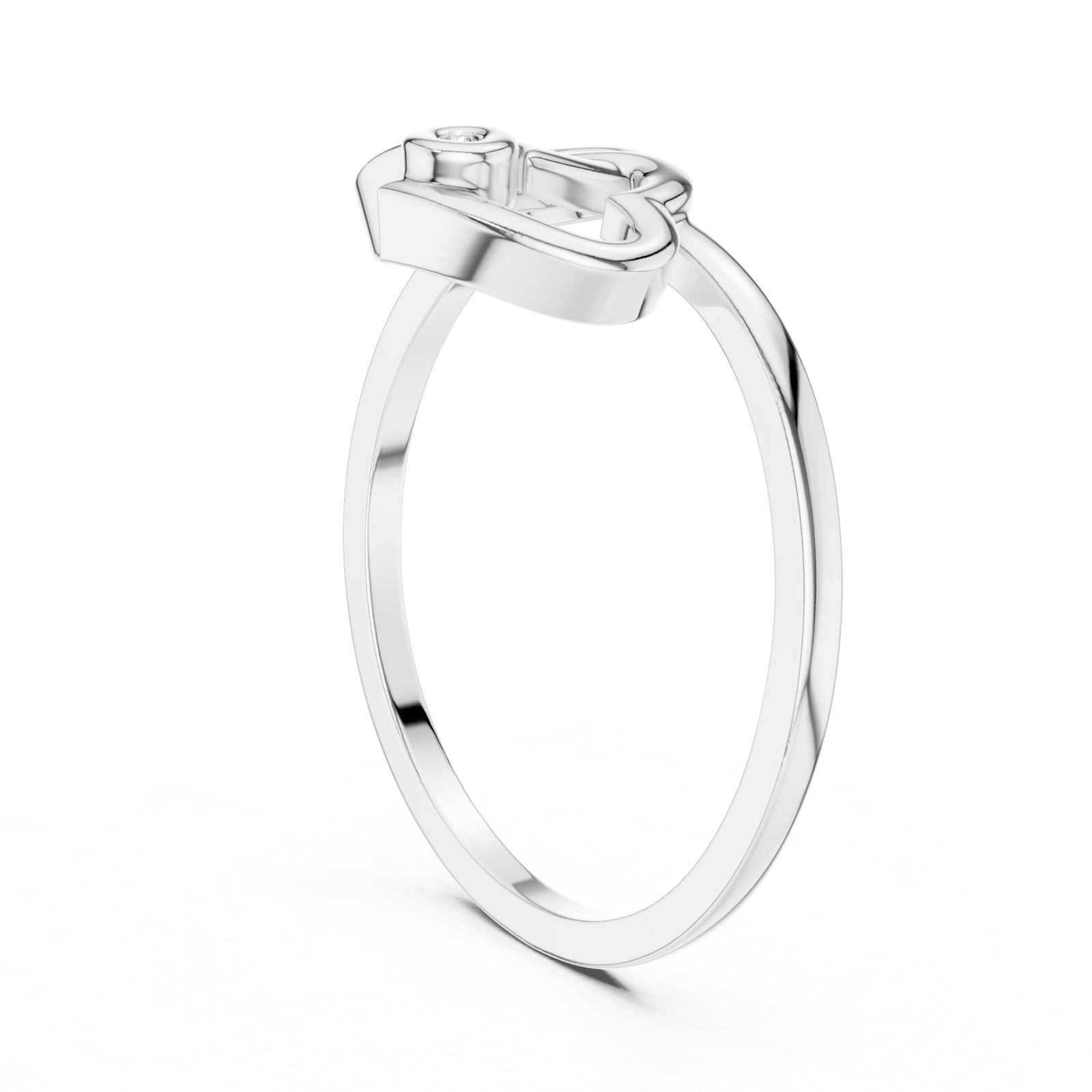 Gold Ring DR-5588, White Gold, view 1