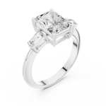 Gold Jewelry L35-67, Radiant center stone, White Gold, view 2