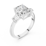 Gold Jewelry L35-67, Radiant center stone, White Gold, view 2