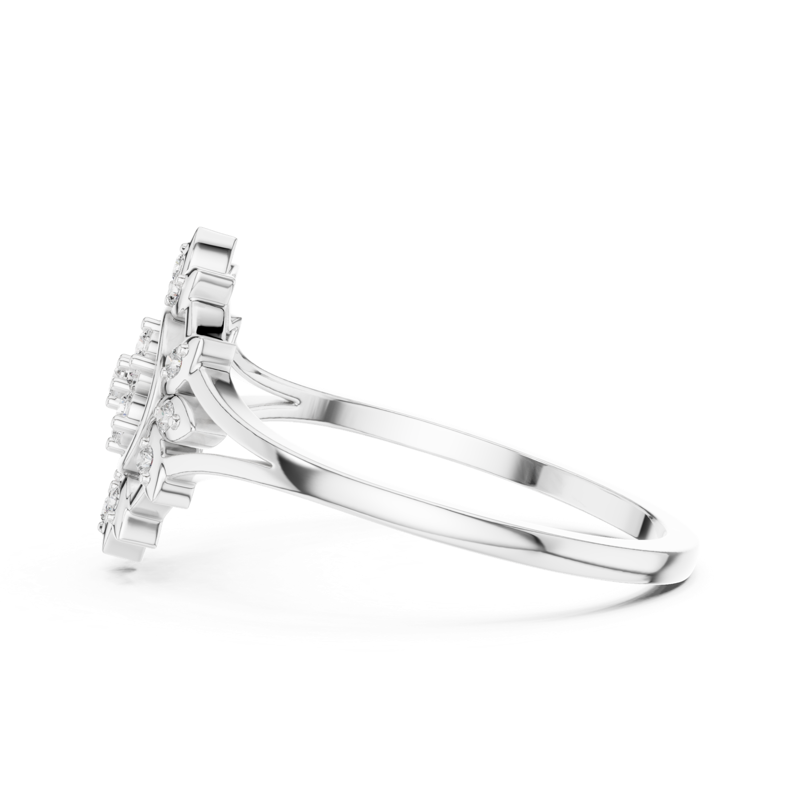 Gold Ring DR-6279, White Gold, view 3