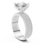 Gold Ring, Cushion center stone, White Gold, view 1