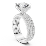 Gold Ring, Cushion center stone, White Gold, view 1