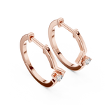 Gold Earrings L02-316, Rose Gold, view 2