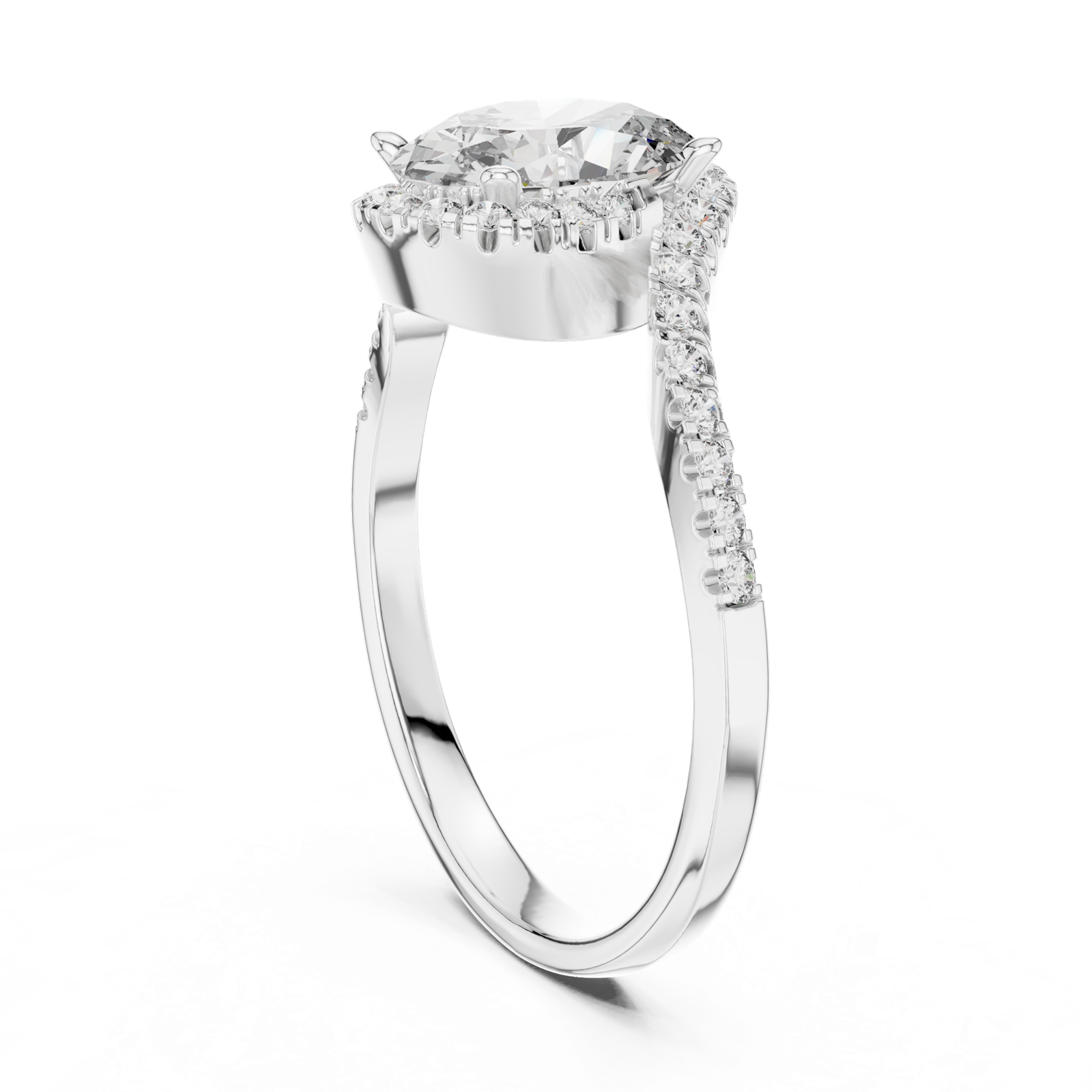 Gold Ring 00001L (48), White Gold, view 1