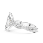 Gold Ring DDLR-281, Marquise center stone, White Gold, view 3