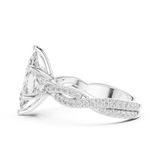 Gold Ring DDLR-281, Marquise center stone, White Gold, view 3