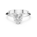 Gold Jewelry L36-8, Heart center stone, White Gold, view 4