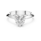 Gold Jewelry L36-8, Heart center stone, White Gold, view 4