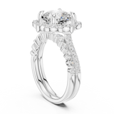 Gold Ring, Cushion center stone, White Gold, view 1