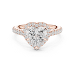 Gold Ring DDLR-118, Heart center stone, Rose Gold, view 4