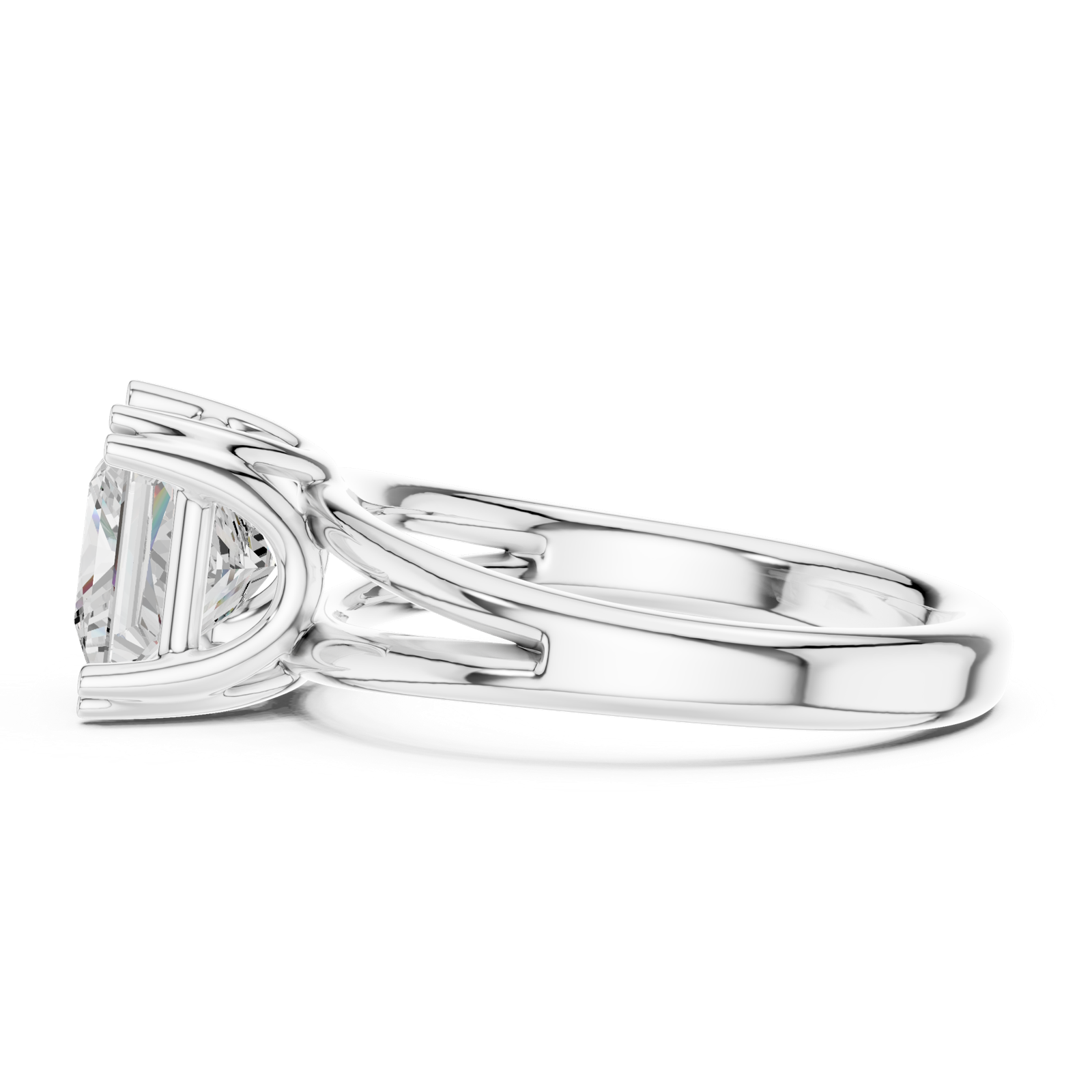 Gold Jewelry L36-7, Princess center stone, White Gold, view 3