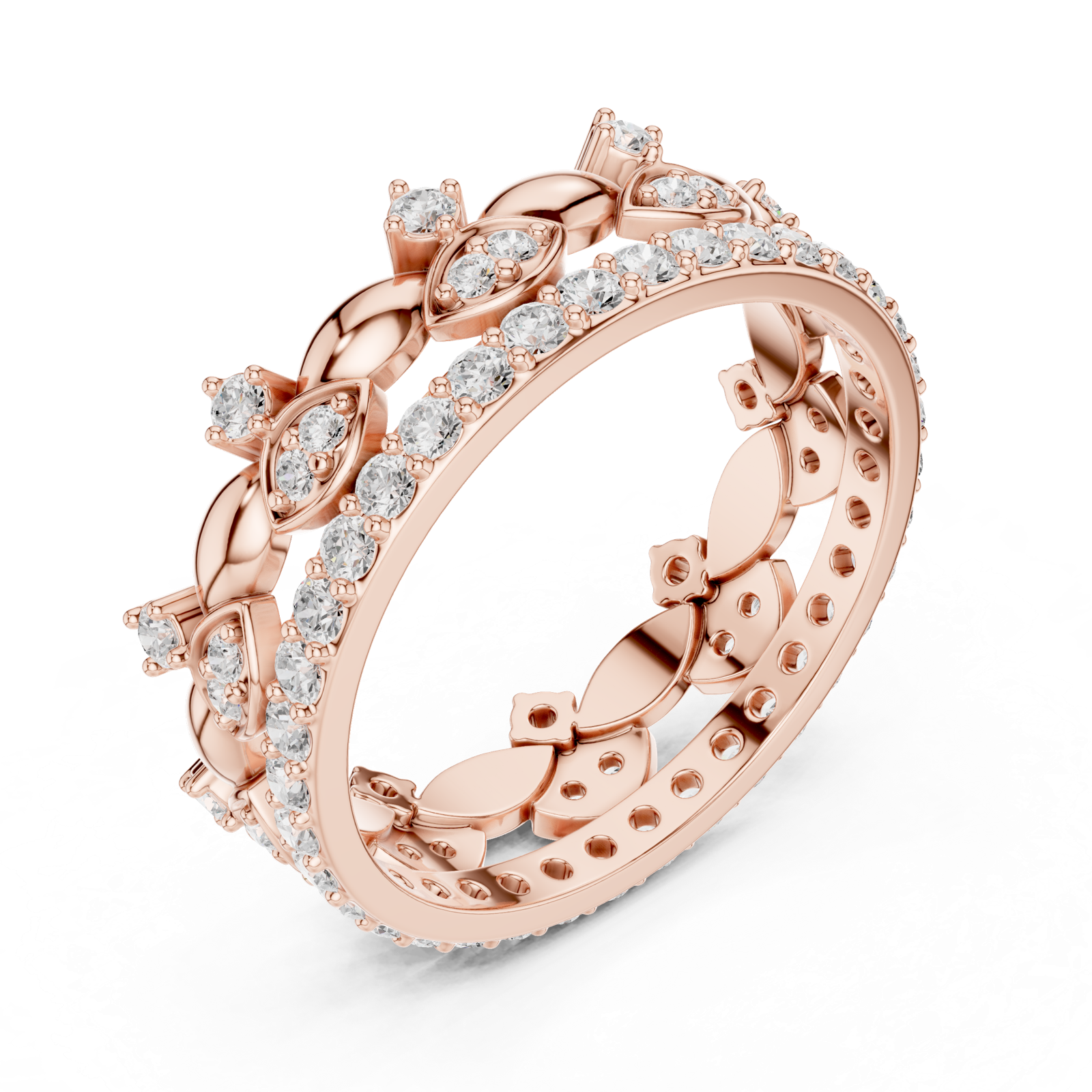 Gold Ring R31, Rose Gold, view 2
