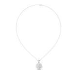 14K Solid Gold Lab Diamond Solitaire Pendant Necklace, White Gold, view 1
