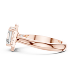 Gold Ring, Asscher center stone, Rose Gold, view 3