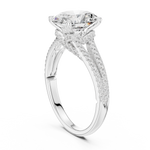 Gold Ring DDLR-252, Oval center stone, White Gold, view 1