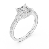 Gold Ring, Asscher center stone, White Gold, view 2