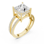 Gold Jewelry L36-13, Princess center stone, Yellow Gold, view 2