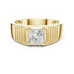 14K Solid Gold Lab Diamond Solitaire Ring, Yellow Gold, view 4