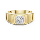 14K Solid Gold Lab Diamond Solitaire Ring, Yellow Gold, view 4