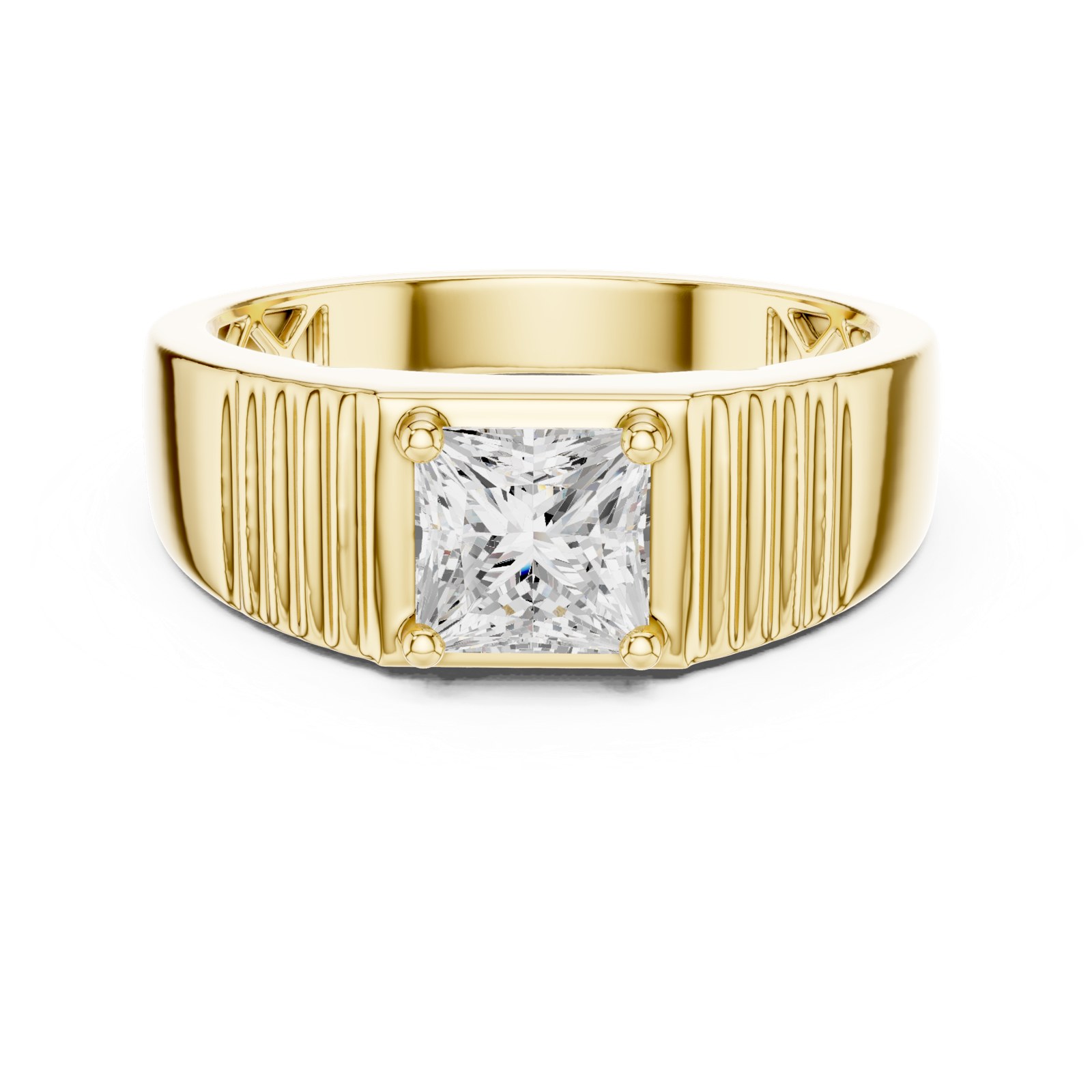 14K Solid Gold Lab Diamond Solitaire Ring, Yellow Gold, view 4