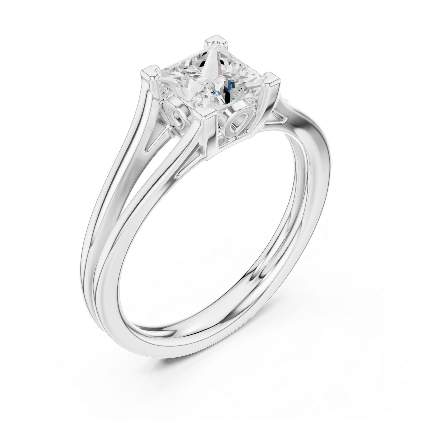 Gold Ring DDLR-571, White Gold, view 2