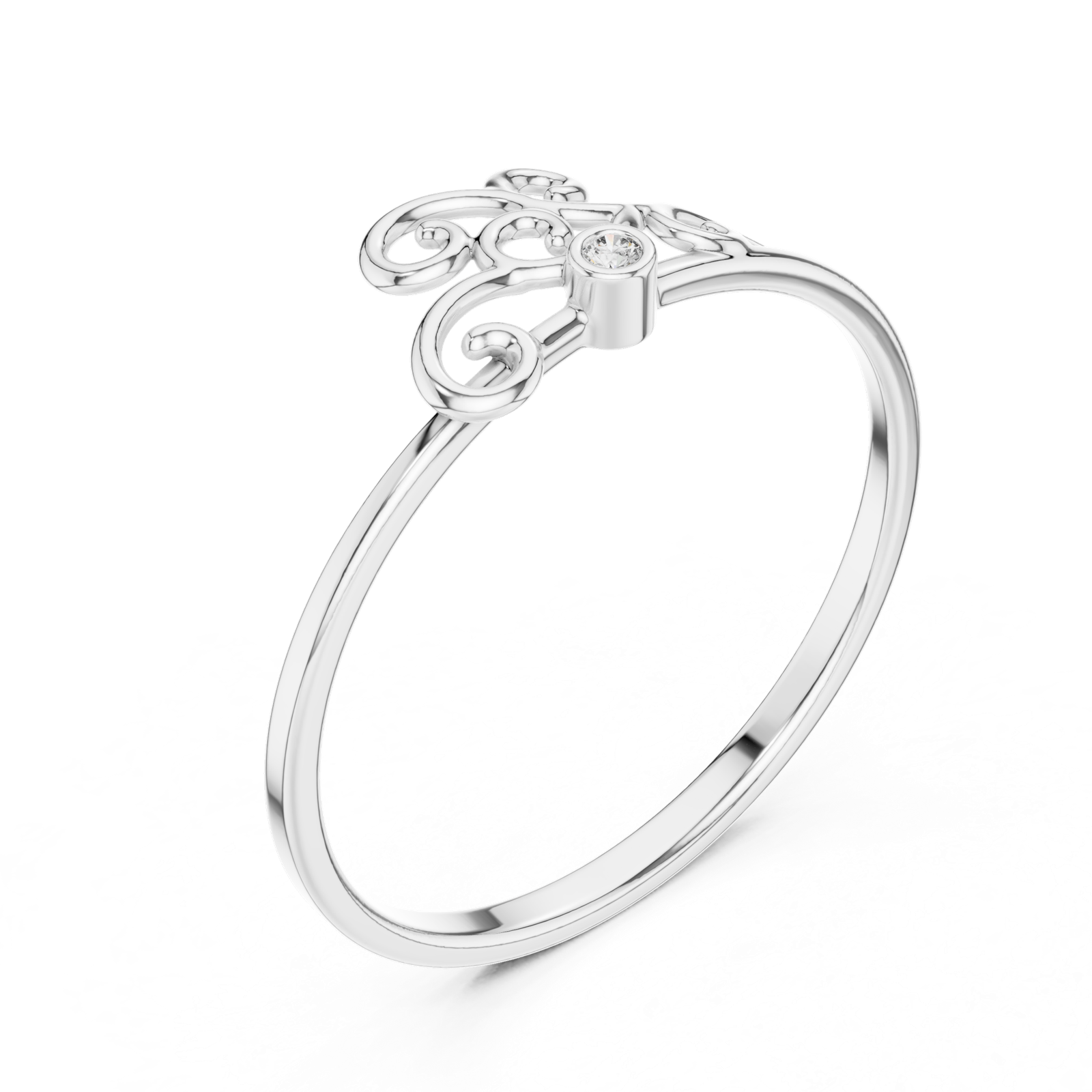 Gold Ring 1 (230), White Gold, view 2