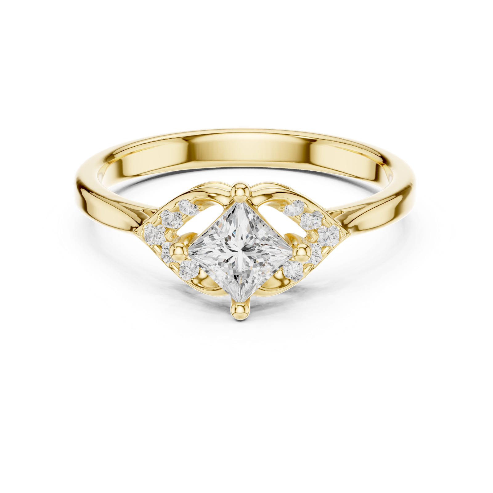 Gold Ring DDLR-515, Yellow Gold, view 4