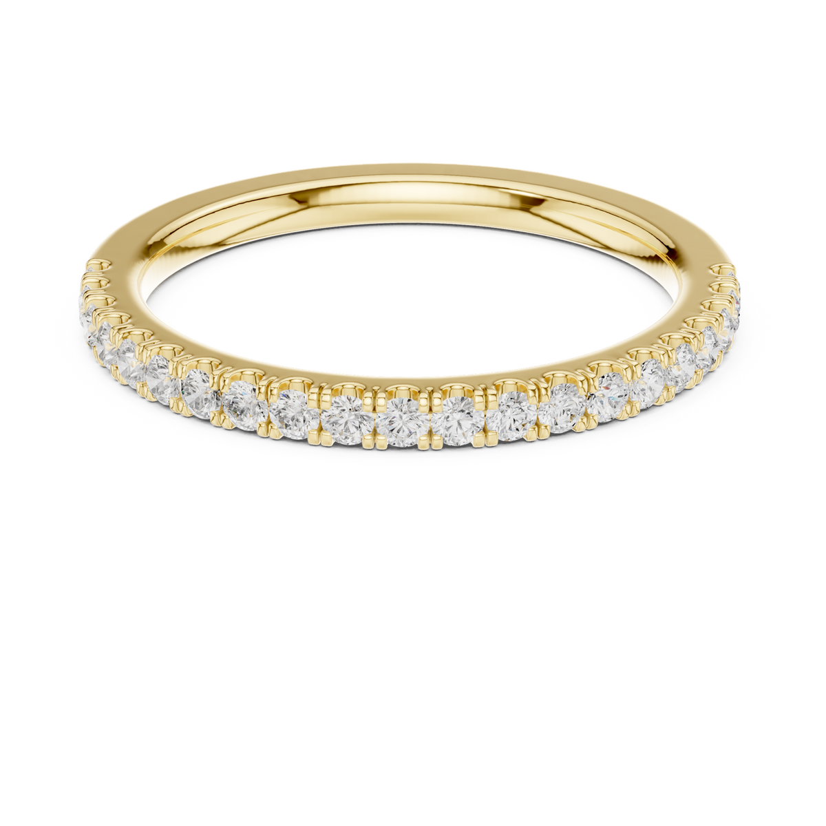 14K Solid Gold Lab Diamond Eternity Ring, Yellow Gold