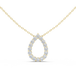 14K Solid Gold Lab Diamond Pendant Necklace, Yellow Gold