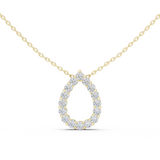 14K Solid Gold Lab Diamond Pendant Necklace, Yellow Gold