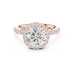 Gold Ring DDLR-255, Round center stone, Rose Gold, view 4