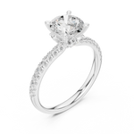 Gold Ring DDLR-256, Round center stone, White Gold, view 2