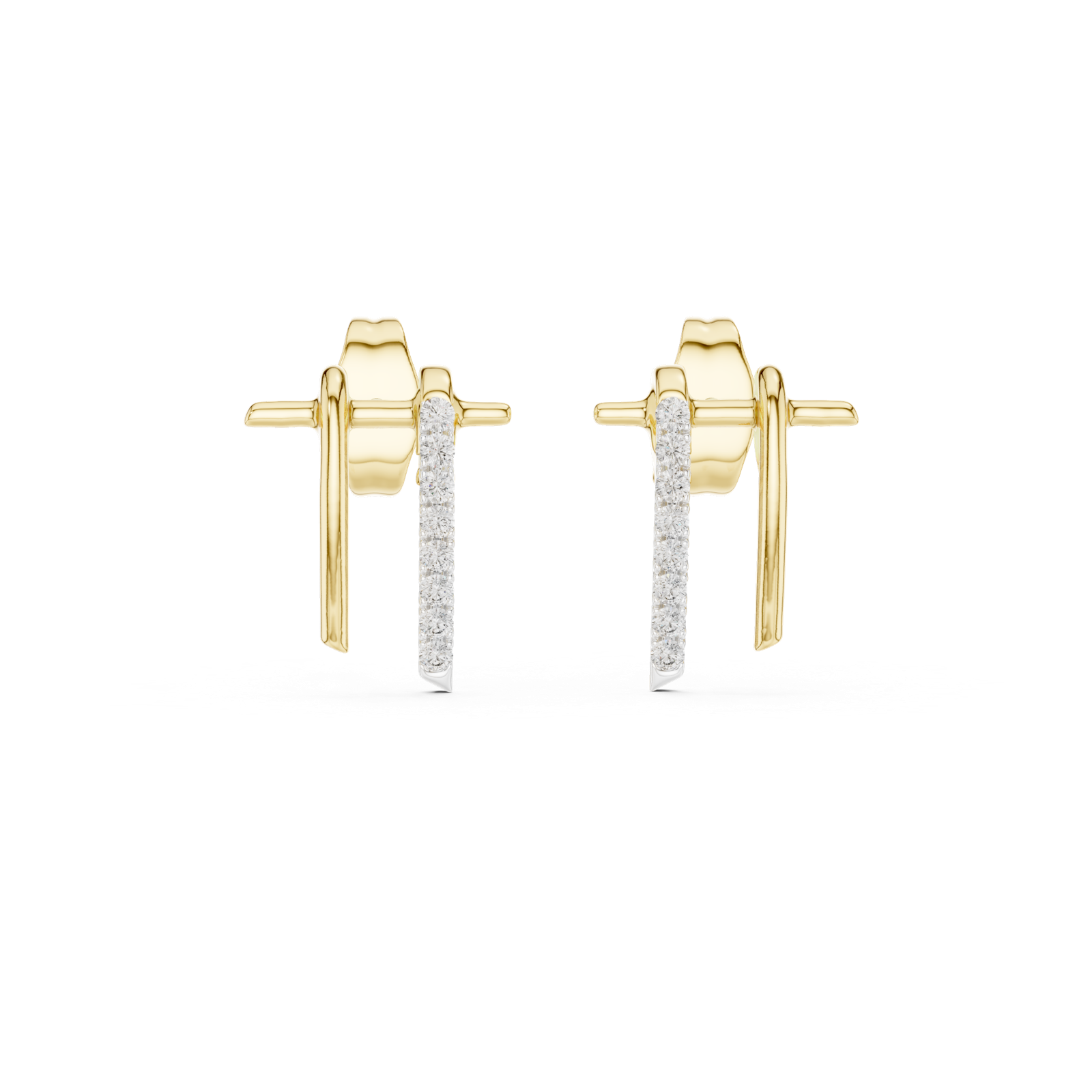 Gold Earrings 12-10009@E, Yellow Gold
