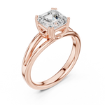 Gold Jewelry L36-7, Asscher center stone, Rose Gold, view 2