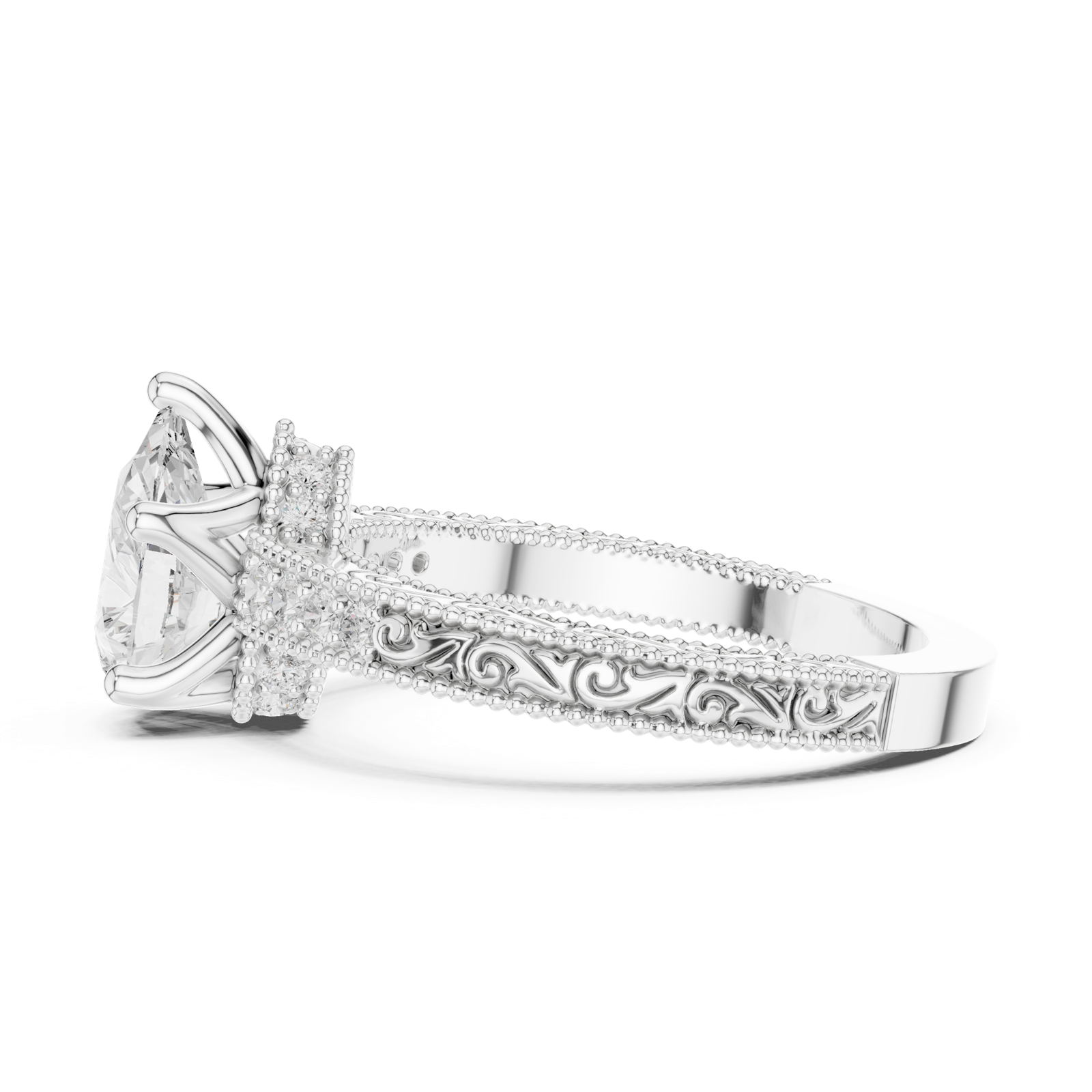 Gold Ring DDLR-979, White Gold, view 3