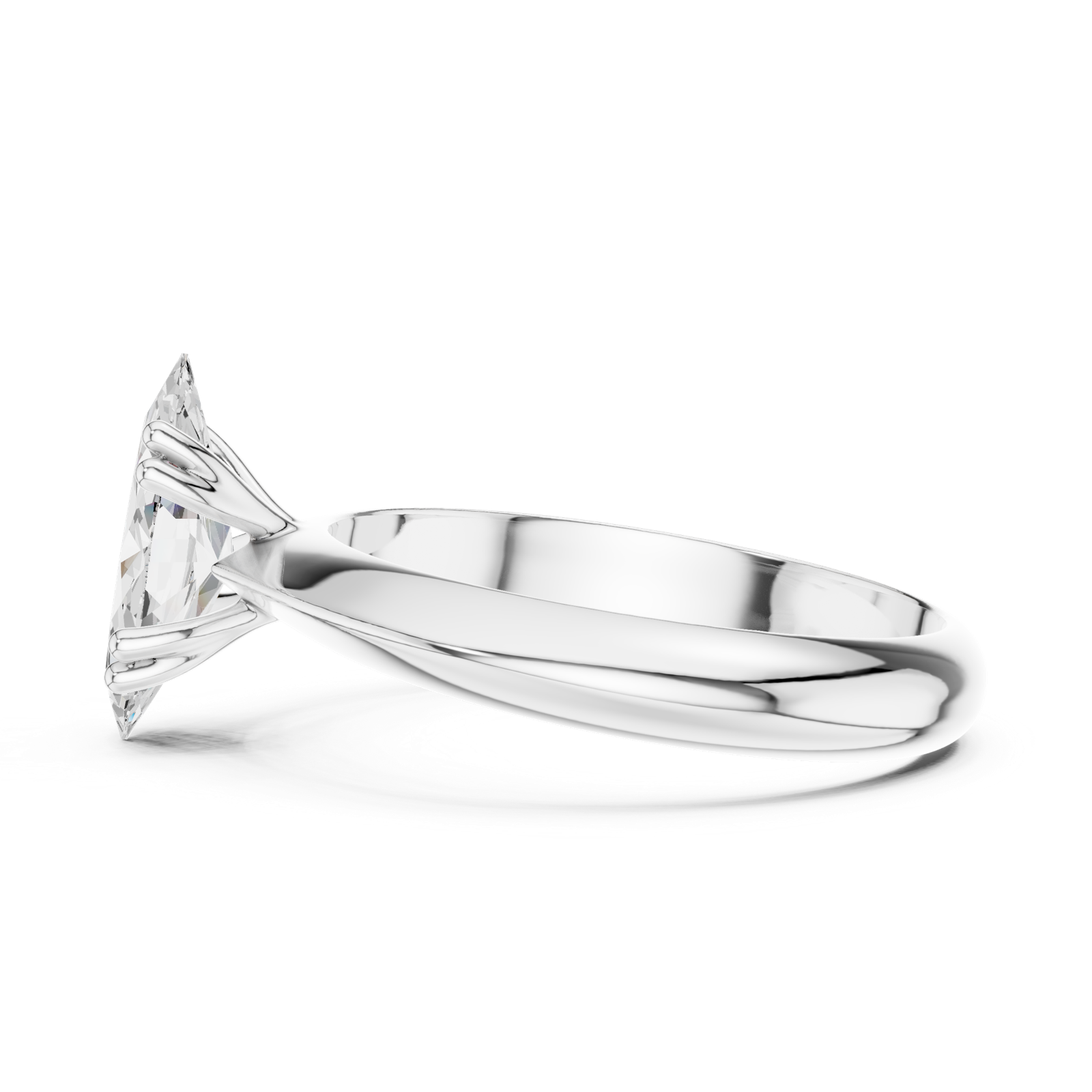 Gold Jewelry L36-8, Marquise center stone, White Gold, view 3