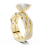 Gold Ring, Heart center stone, Yellow Gold, view 1
