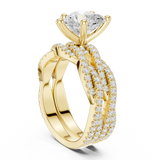 Gold Ring, Heart center stone, Yellow Gold, view 1