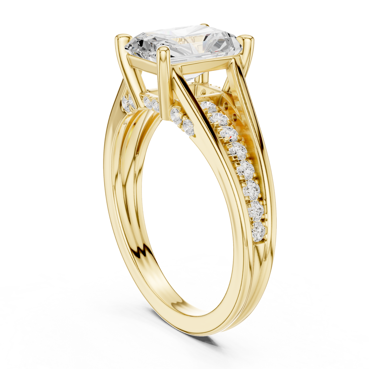 14K Solid Gold Lab Diamond Solitaire Ring, Yellow Gold, view 1