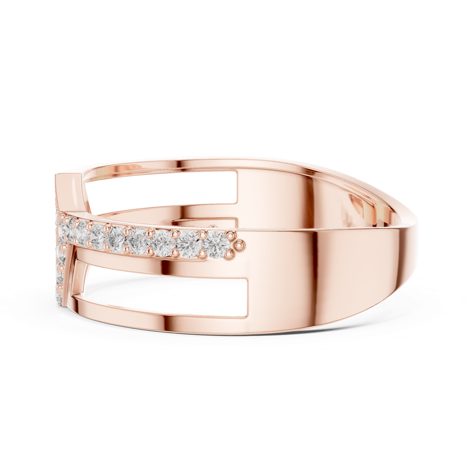 Gold Ring LR-01 (21), Rose Gold, view 3