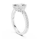 Gold Ring DDLR-037, Radiant center stone, White Gold, view 1