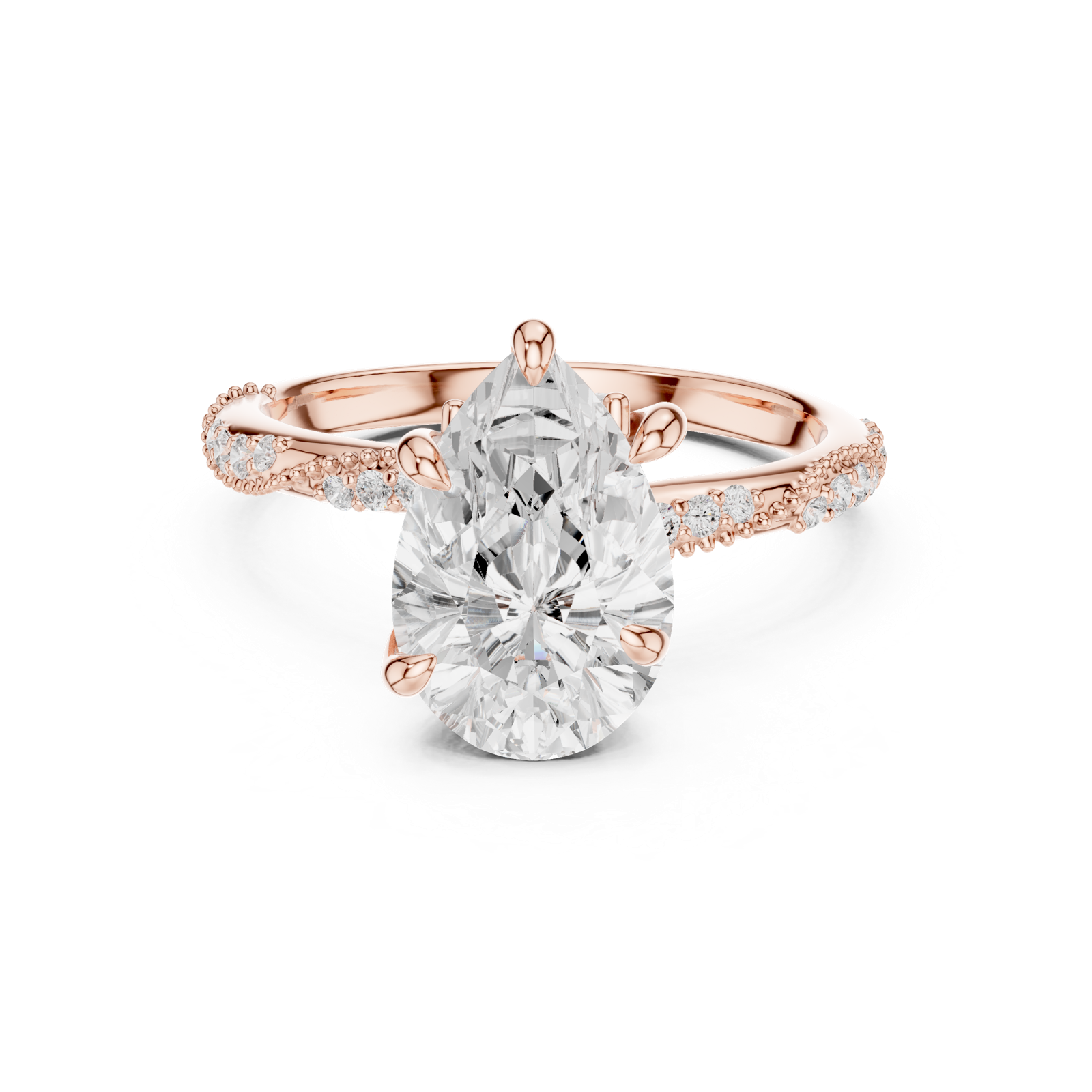 Gold Ring DDLR-966, Rose Gold, view 4