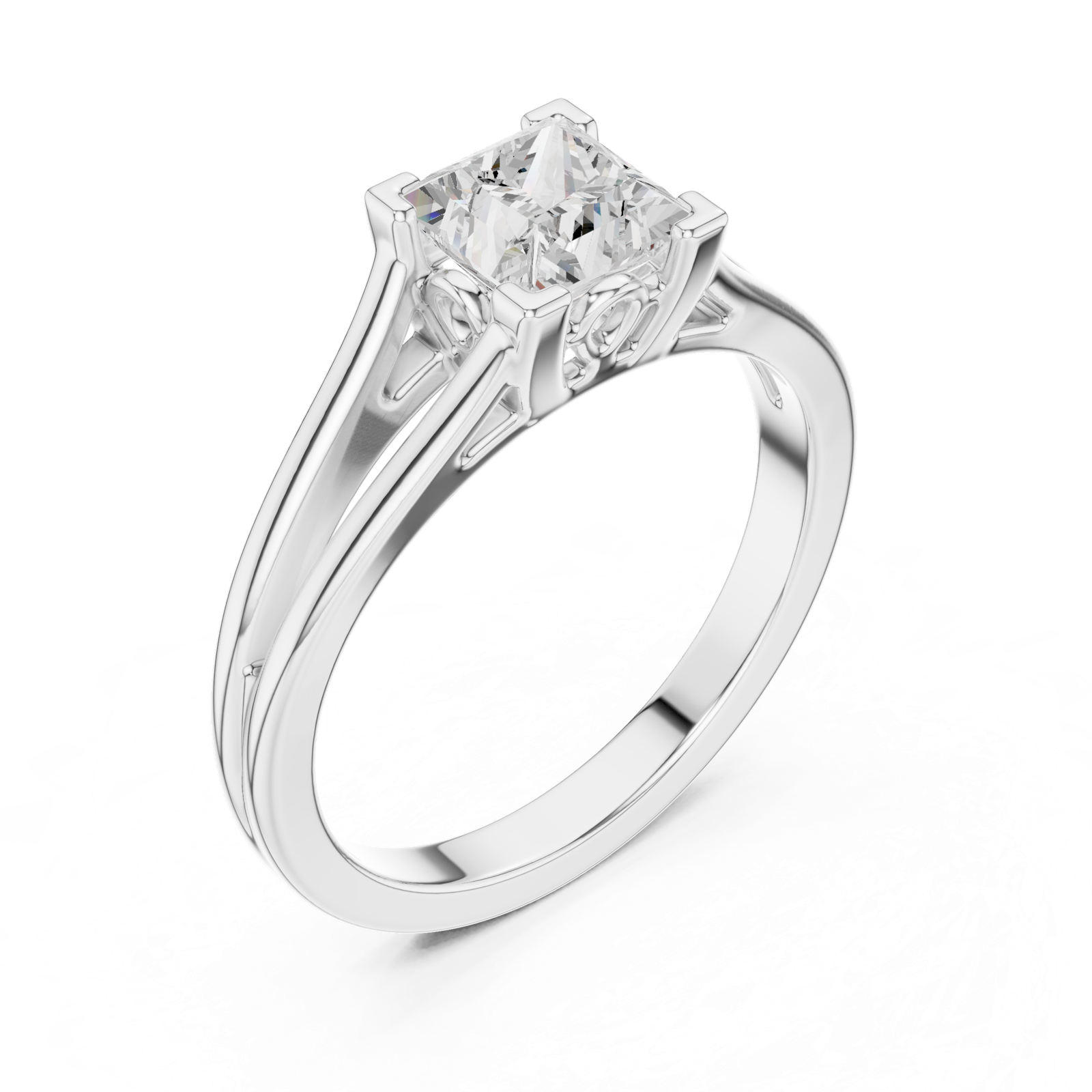 Gold Ring DDLR-892, White Gold, view 2