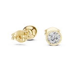 14K Solid Gold Lab Diamond Stud Earrings, Yellow Gold, view 1