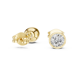 14K Solid Gold Lab Diamond Stud Earrings, Yellow Gold, view 1