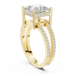 Gold Jewelry L36-13, Princess center stone, Yellow Gold, view 1