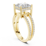 Gold Jewelry L36-13, Princess center stone, Yellow Gold, view 1